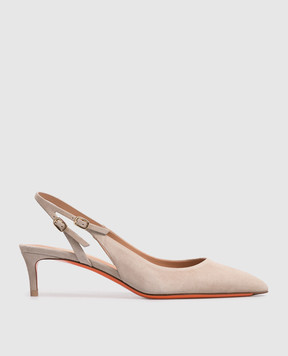 Santoni Бежевые замшевые слингбеки WDLQ71407HA2NMGD