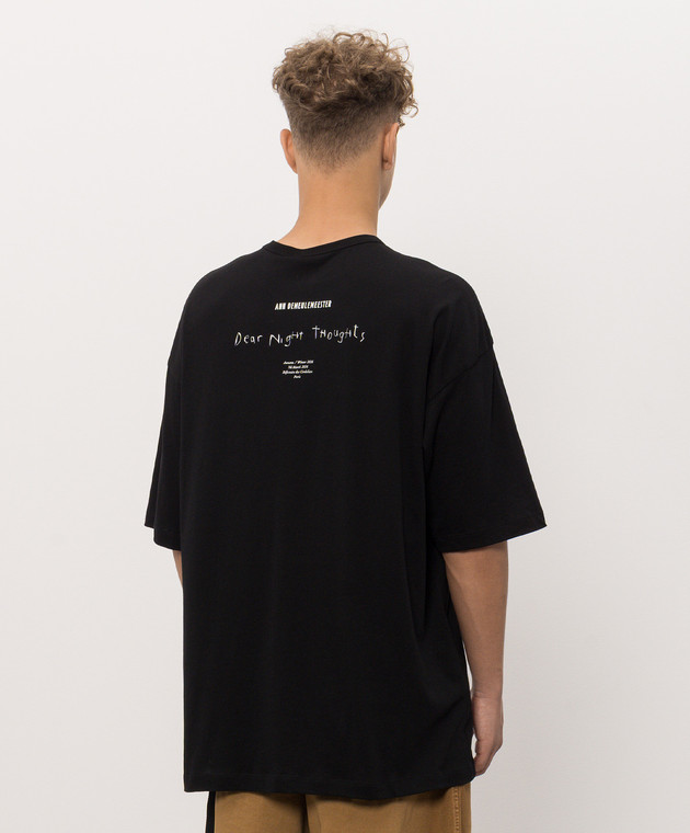 Ann Demeulemeester Чорна футболка з написом Dear Night Thoughts B0014552FA206 зображення 4