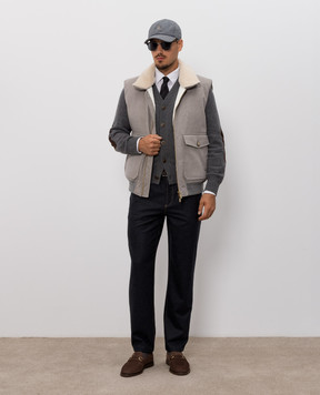 Brunello Cucinelli Сірий кардиган з кашеміру M22709806