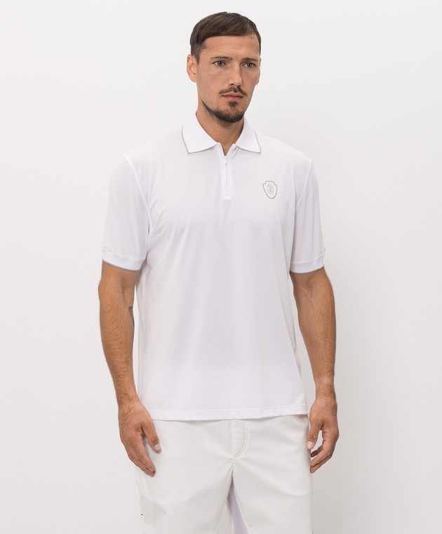 Brunello Cucinelli Білі шорти з принтом емблеми MB4223590T зображення 3