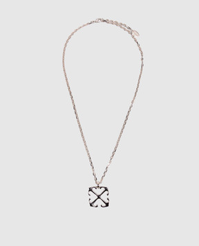 Off-White Сріблястий ланцюжок з підвіскою Arrow OMOB157C99MET001