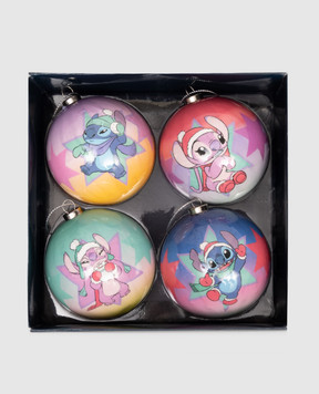 Disney Набор елочных шаров Angel and Stitch 4 шт DN90435