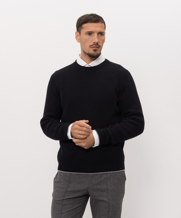 Peserico Синий свитер из шерсти и кашемира R59564F079Z470 изображение 3