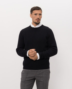 Peserico Синий свитер из шерсти и кашемира R59564F079Z470