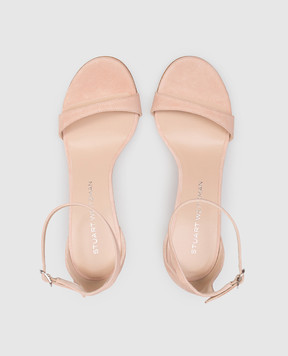 Stuart Weitzman Бежеві замшеві босоніжки NUDIST SJ993