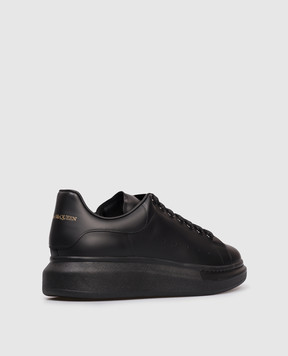 Alexander McQueen Чорні шкіряні кросівки з логотипом 553680WWAAN
