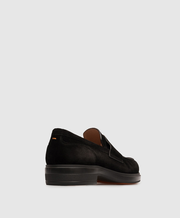 Santoni Черные замшевые лоферы WUYW72448NERNHSY изображение 3