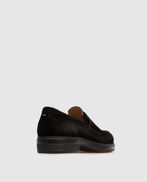 Santoni Черные замшевые лоферы WUYW72448NERNHSY