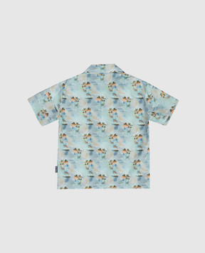 Palm Angels Детская голубая рубашка в принт PBGG002S26FAB001