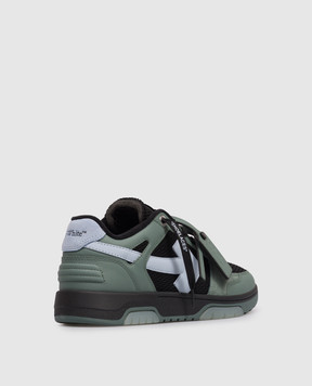 Off-White Зелені комбіновані кросівки Slim Out Of Office OMIA243S26LEA001