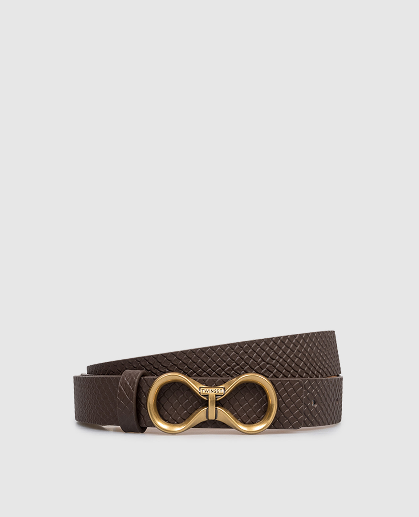 

Коричневый кожаный ремень с гравировкой логотипа, Ремни