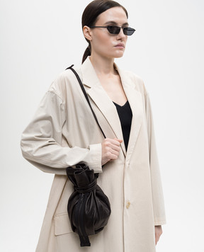 Y`S Yamamoto Чорна шкіряна сумка-кісет YQA03713