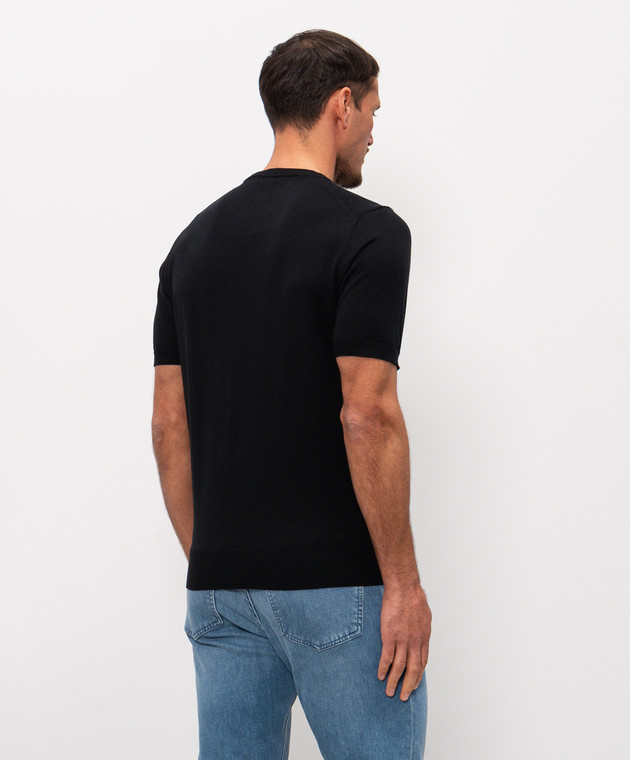 Cashmere&Whiskey Черная футболка с шелком FS03 изображение 3