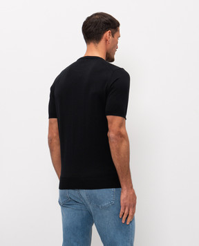 Cashmere&Whiskey Чорна футболка з шовком FS03