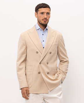 Brunello Cucinelli Бежевый пиджак из шерсти верблюда MV4617BBDH