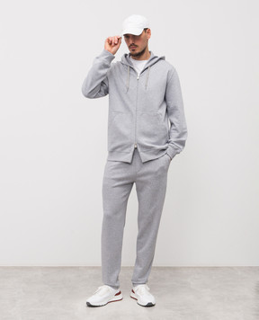 Brunello Cucinelli Сірі спортивні штани з бавовни MW8633243G