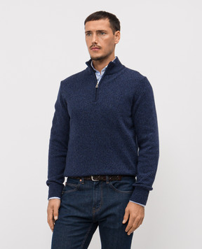 Cashmere&Whiskey Синий свитер из мериноса шерсти 50707