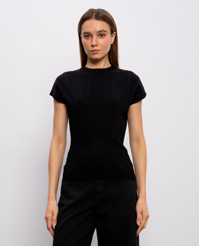 Max Mara Sportmax Черный топ SAMBA в рубчик SPXSAMBA