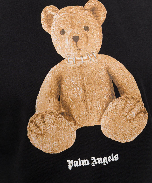 Palm Angels Черная футболка Bear PWAA079S26JER006 изображение 5