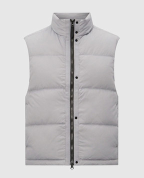 Stone Island Блакитний пуховий жилет з патчем логотипа L2S15G100004S0483