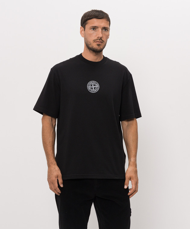 Stone Island Черная футболка с принтом Low Infos L2S152100001S0480 изображение 3