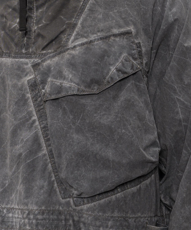 Stone Island Серый анорак с брендовой вышивкой L2S15Q100035S00V1 изображение 5