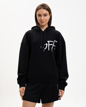 Off-White Чорне худі з принтом логотипа 2BB058S26FLE001
