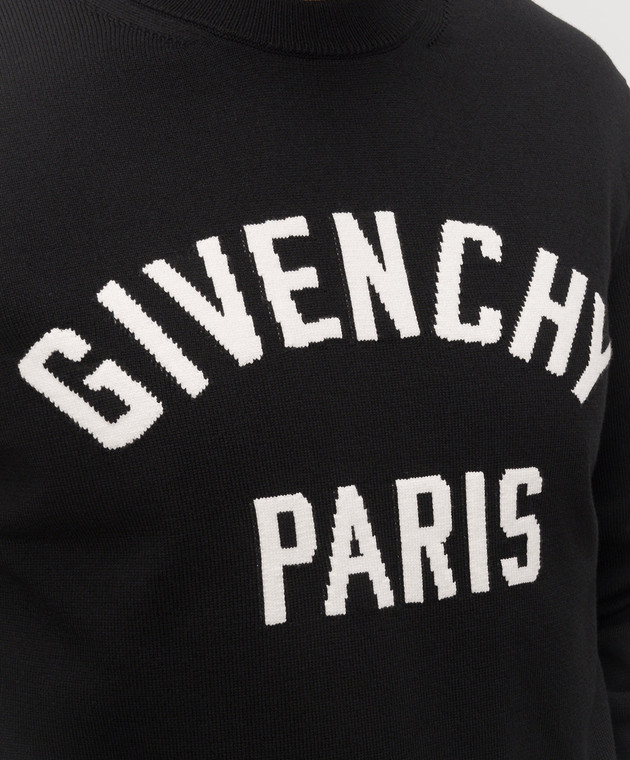 Givenchy Черный джемпер с узором логотипа BM90X94YQP изображение 5