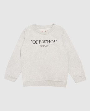 Off-White Дитячий сірий меланжевий світшот Multilogo 44BXC001F26F003
