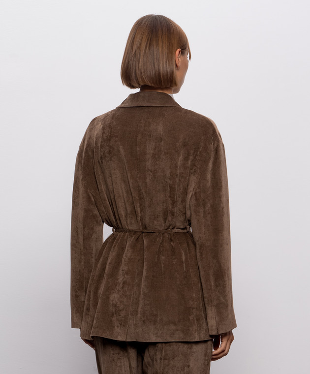 Brunello Cucinelli Коричневый вельветовый жакет MG5477406P изображение 4