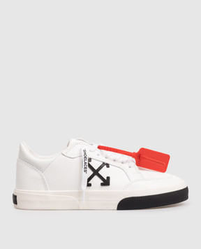 Off-White Білі шкіряні кросівки Vulcanized з емблемою OMIA293C99LEA002
