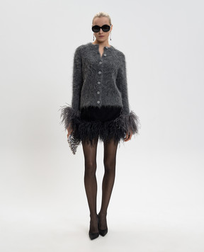 16Arlington Сірий кардиган Alena з вовною альпаки та пір'ям страуса K125SS2602