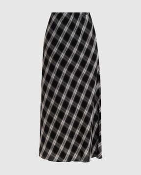 Y`S Yamamoto Чорна спідниця максі в клітинку YKS42531
