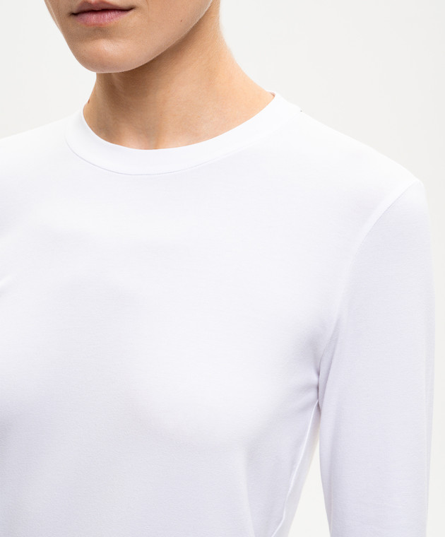 Brunello Cucinelli Белый лонгслив с цепочкой мониль MPT18B0107 изображение 5