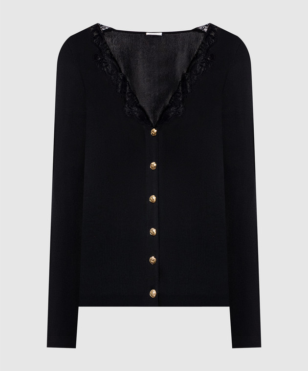 Balmain Чорний кардиган з мереживом CA0000000011