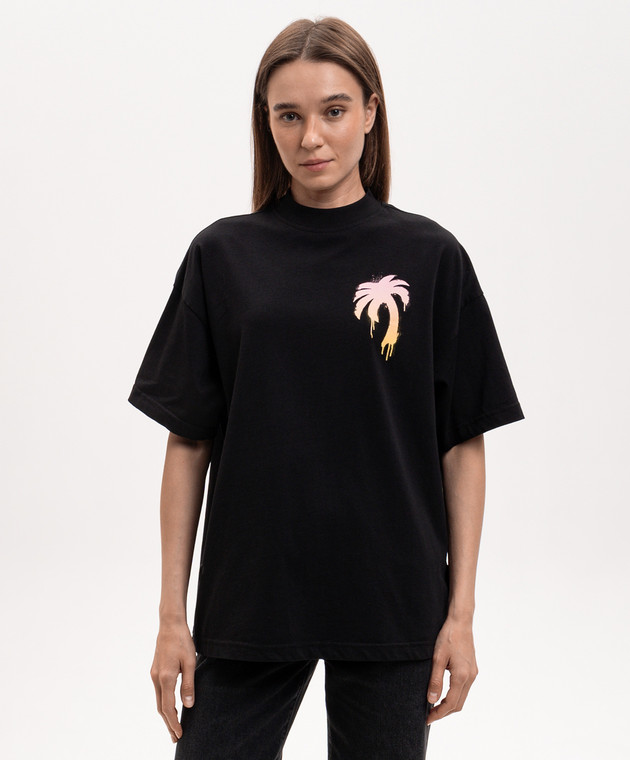 Palm Angels Черная футболка I Love PA PWAA07BS26JER004 изображение 3