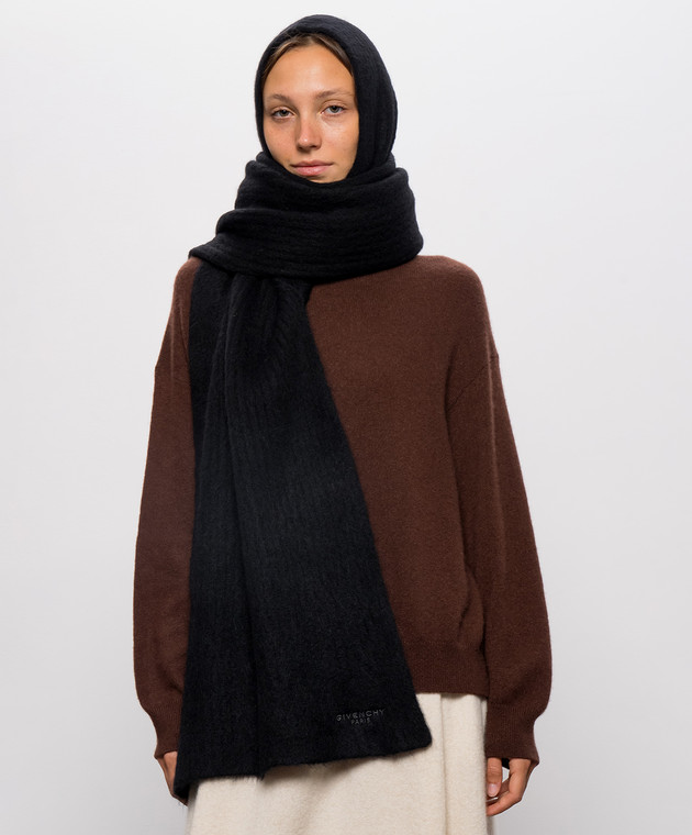 Givenchy Чорний шарф-капюшон з вовною 710012517002 зображення 2