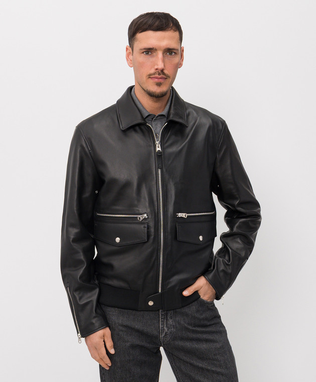 Mackage Черная кожаная куртка JAKARI JAKARI изображение 3