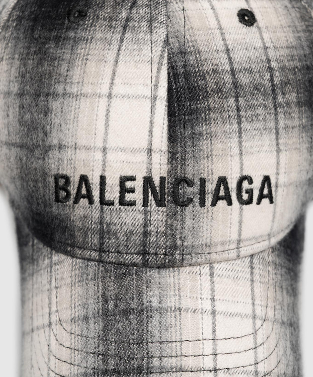 Balenciaga Серая кепка в клеточку A009824G9B6 изображение 4