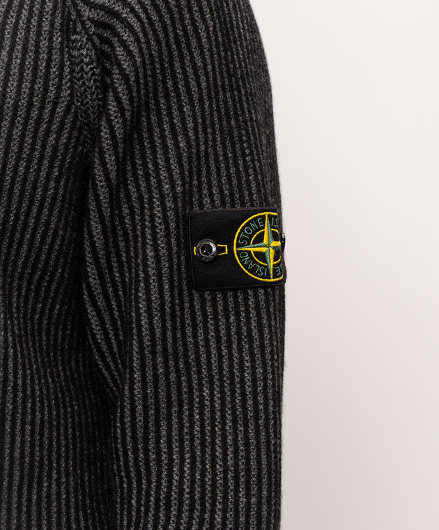 Stone Island Серый двусторонний кардиган из кашемира L2S155100067S0N21 изображение 5