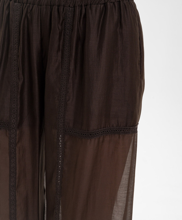 Twinset Коричневі джогери з мереживом 261TF2041 зображення 5