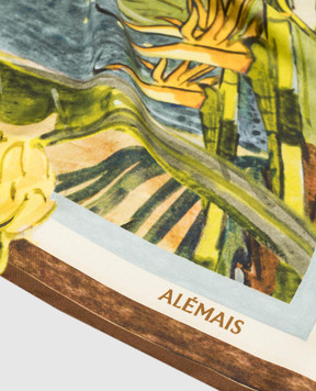 Alemais Бежева хустка Toucan Tango із шовку 7349A