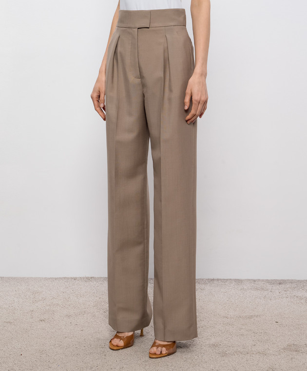 Valentino Коричневые брюки с шерстью 9B3RB766A6D изображение 3