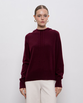 Allude Бордовые худи из шерсти и кашемира 25517701