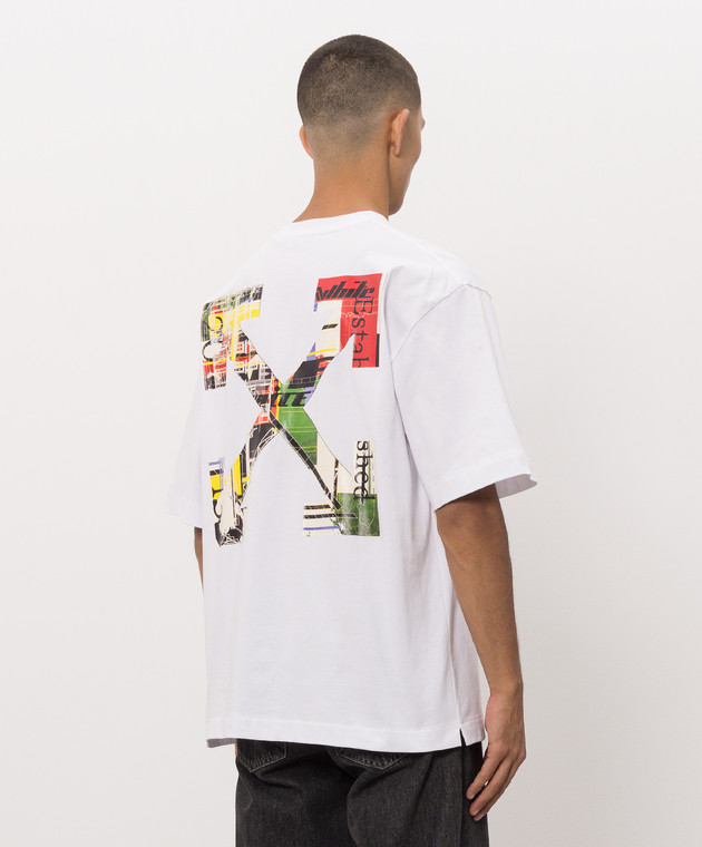 Off-White Белая футболка с принтом Industrial Arrow 44MAA120F26J00Z изображение 4