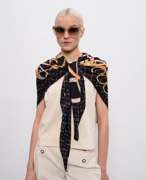 Twinset Чорна хустка в принт 261TA4420