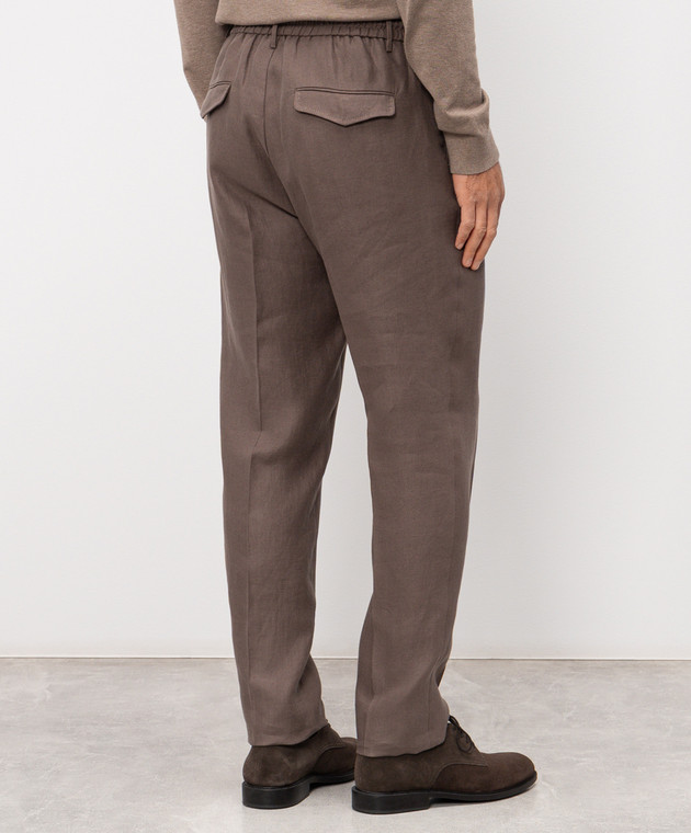Peserico Коричневі штани з льону R54274D02606 зображення 4