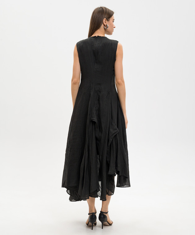 Marc Le Bihan Чорна сукня з рамі з ефектом жатки 2177 зображення 4