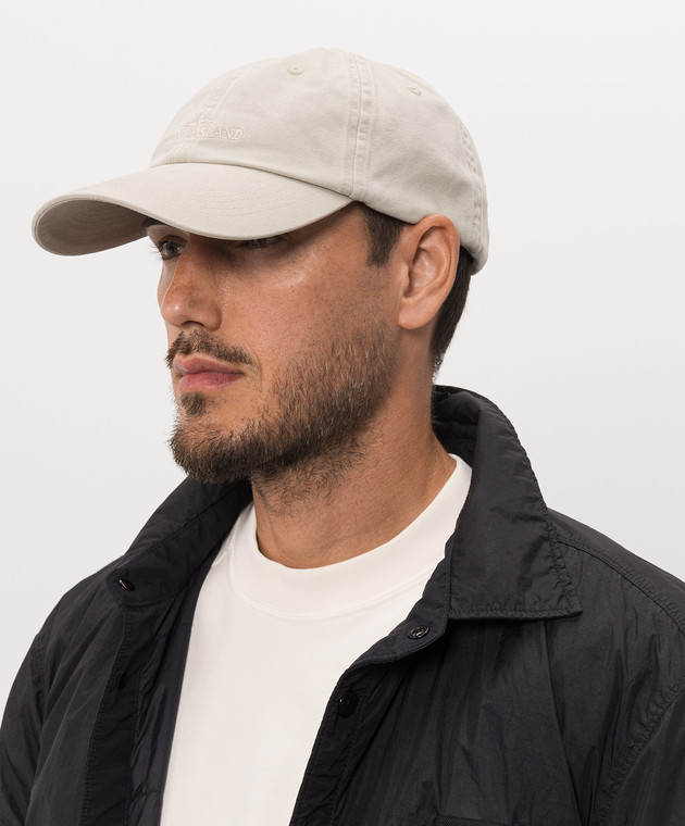 Stone Island Бежева кепка з вишивкою логотипа L2S159100007S0106 зображення 2