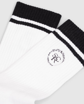 Sporty & Rich Белые носки с вышивкой монограммы логотипа AC02771305WH09